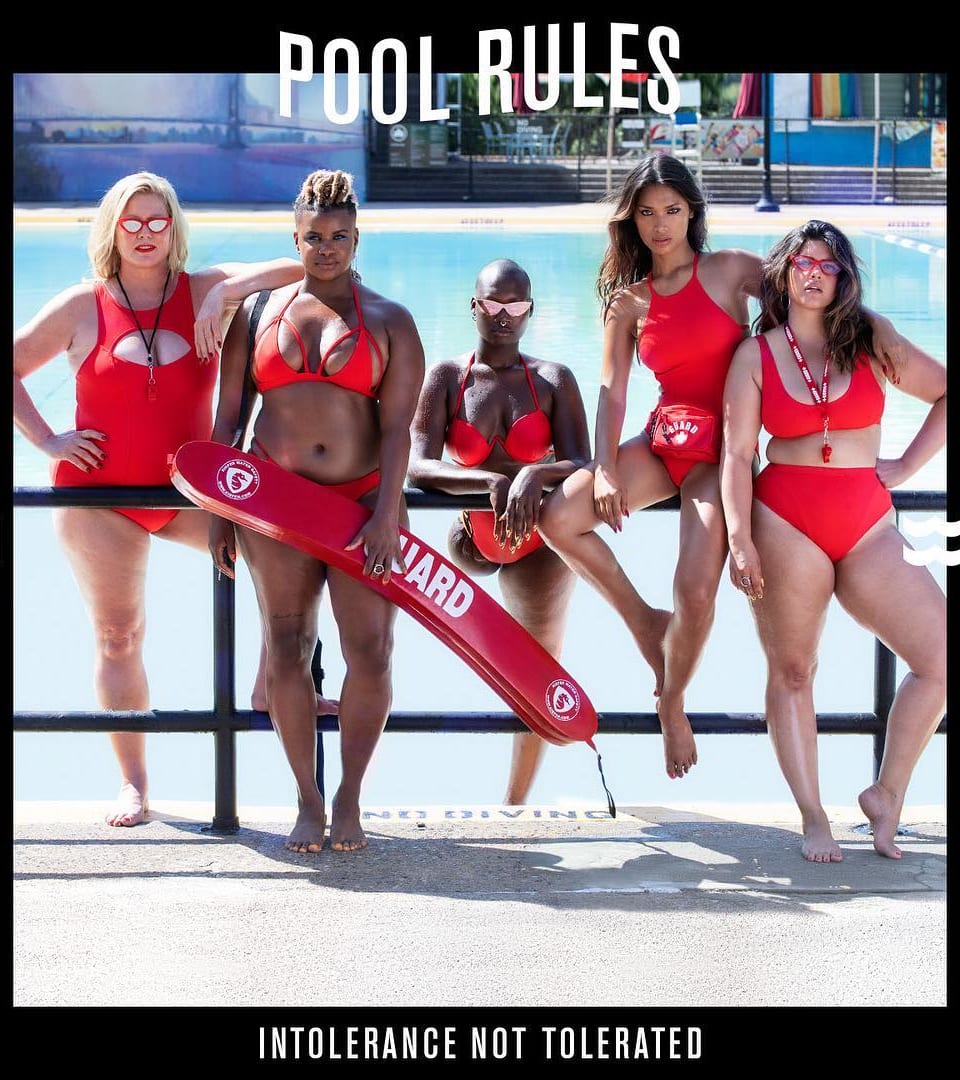 Photo of models wearing Chromat swimwear