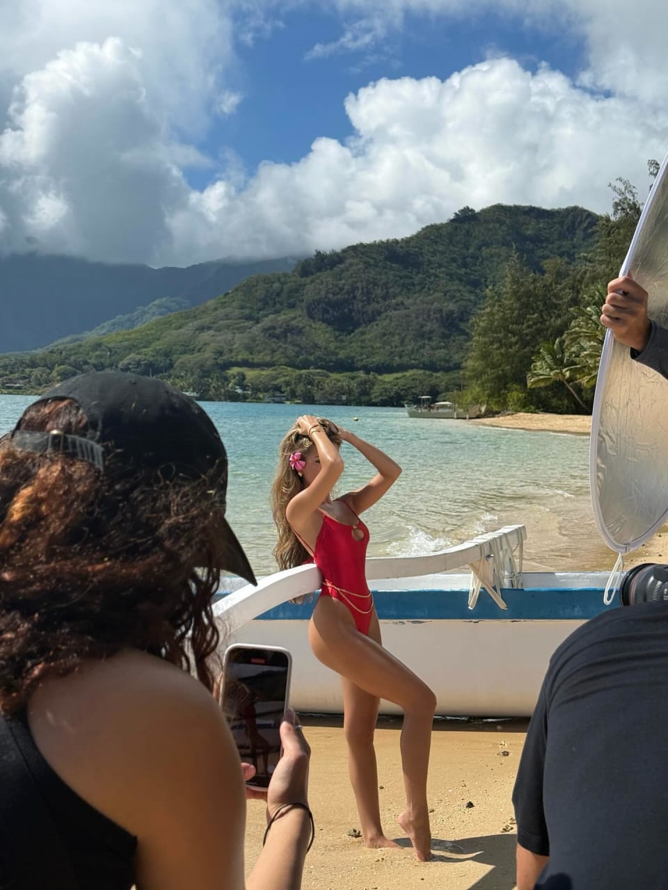 Backstage photo of Lexi Riveira campaign x Cupshe