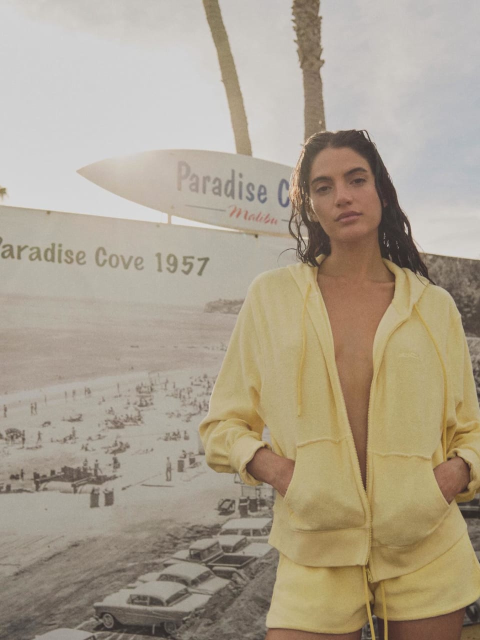 Terry Towelling Zip Hoodie - Butter-98UR