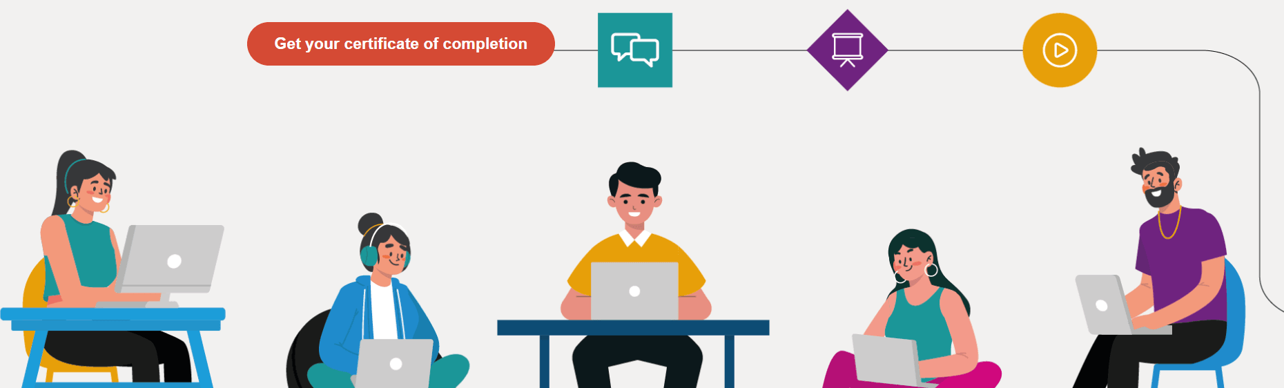 Icons - teachers on their PCs 