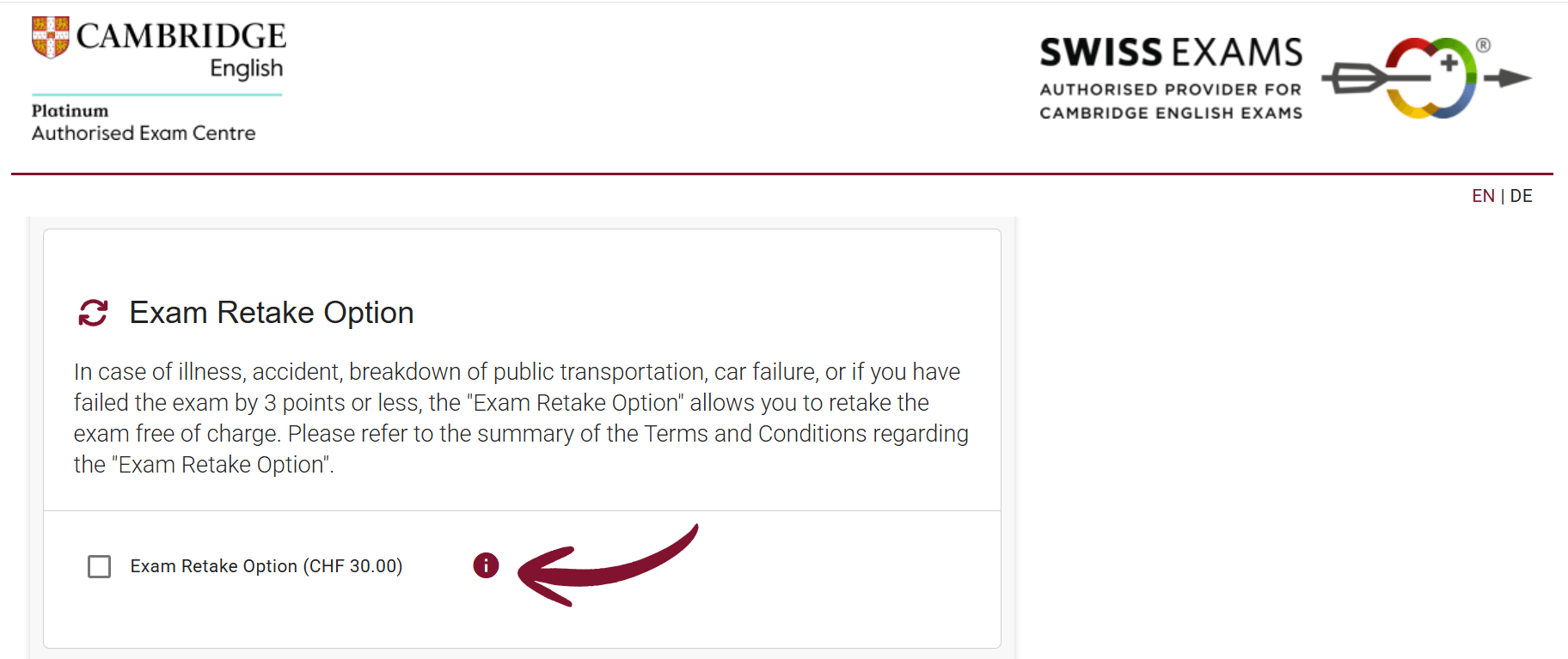 Benefit from our Exam Retake Option I Swiss Exams