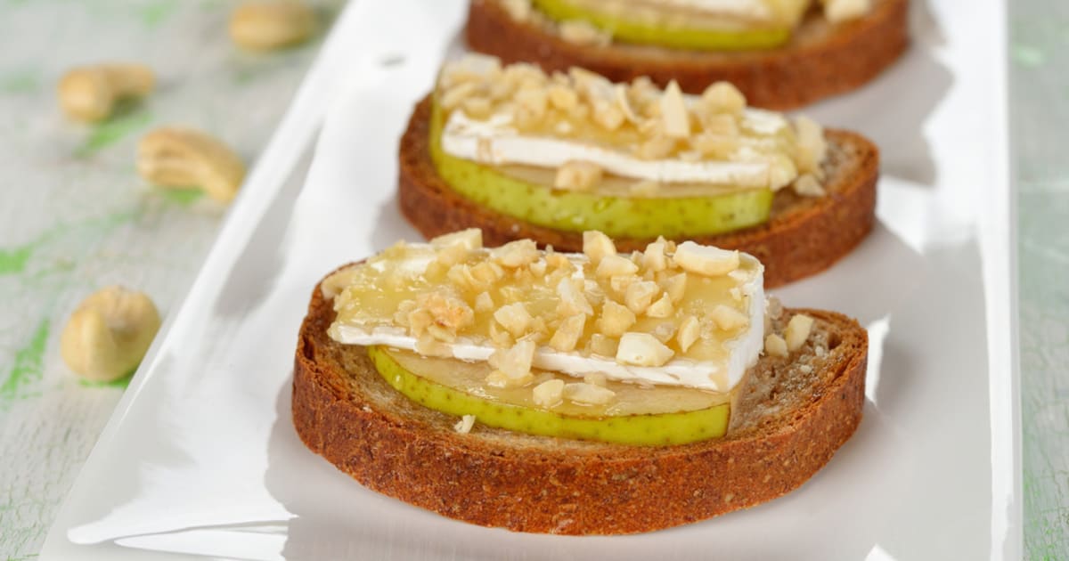 Crostini mit Camembert, Birnen und Nuss - Rezept | Swissmilk