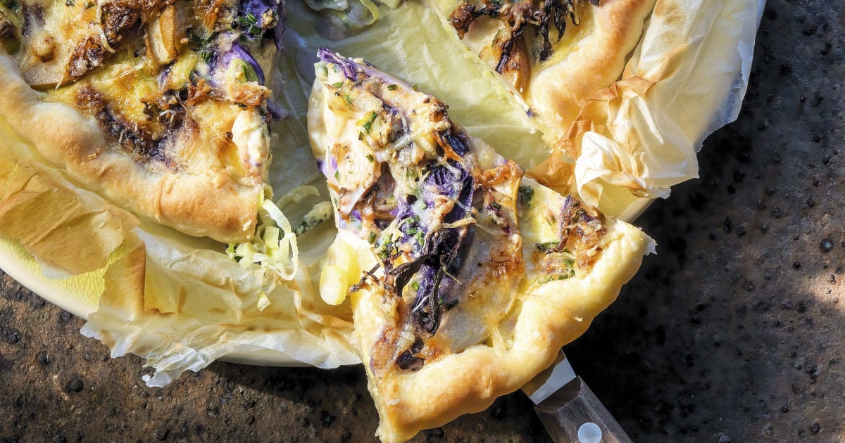 Kartoffelwähe mit Lauch, Rotkraut und Birnen - Rezept | Swissmilk