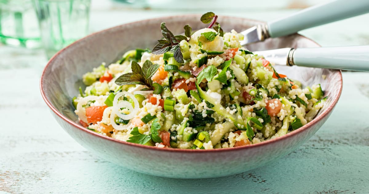 La salade du soleil: couscous et méli-mélo de légumes rôtis