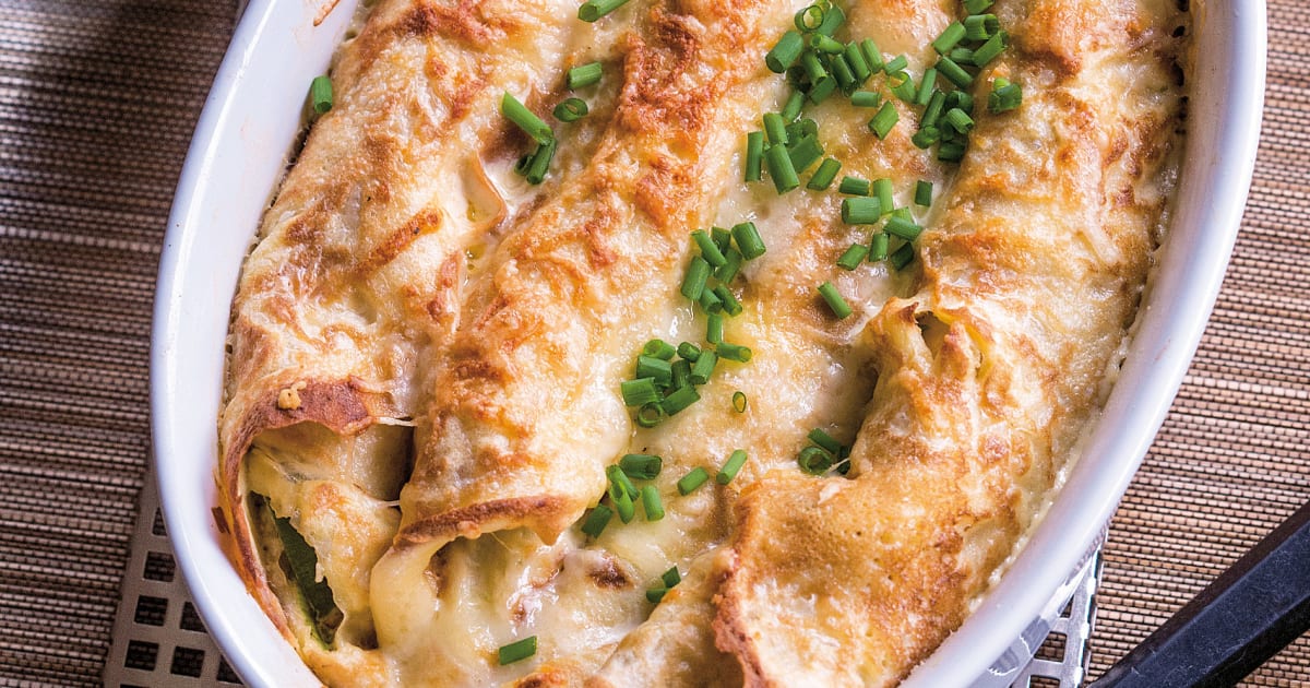 Überbackene gefüllte Omeletten