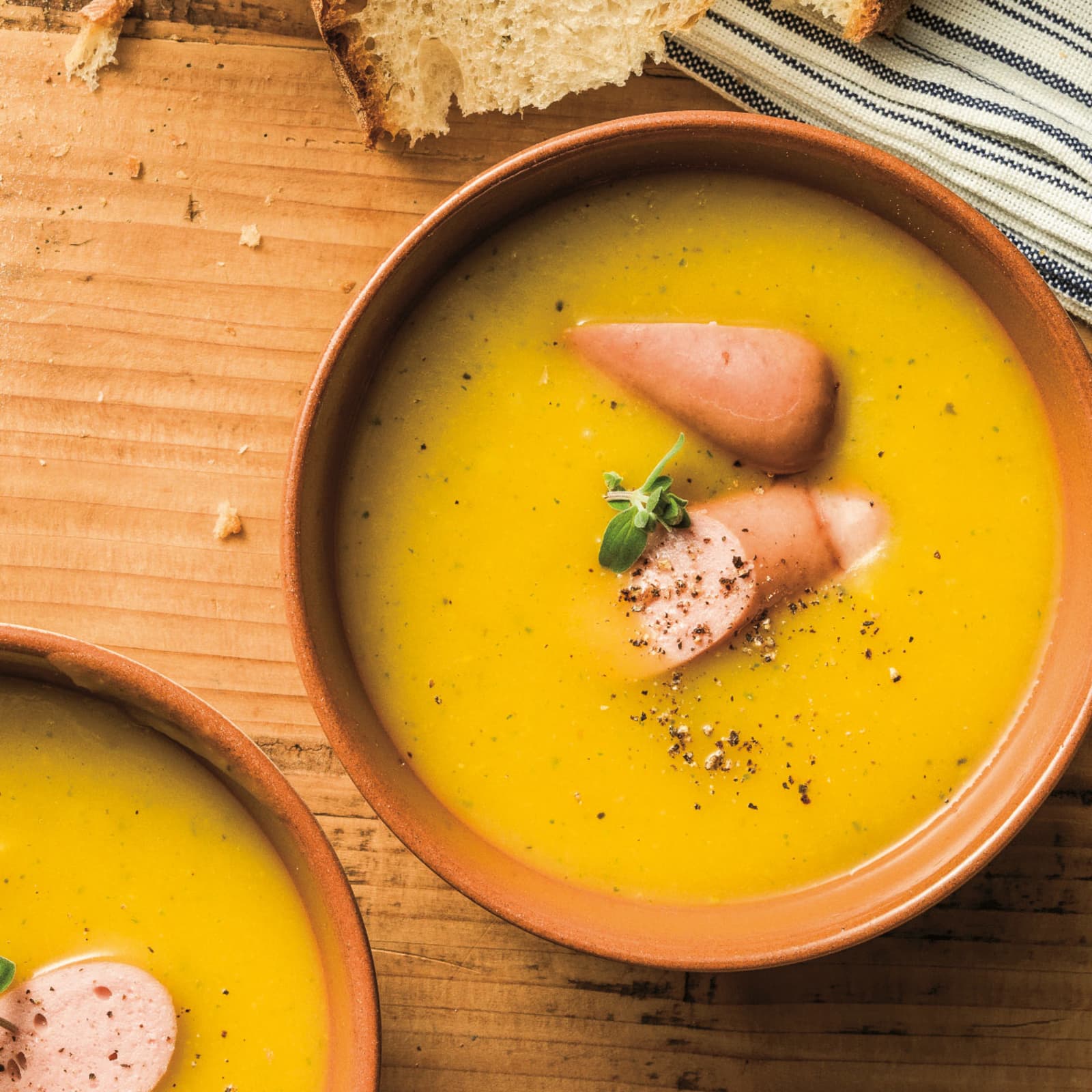 Kurbis Kartoffelsuppe Mit Wurstchen Rezept Swissmilk