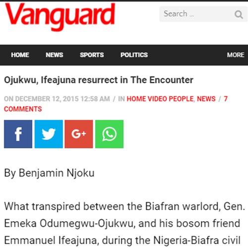 Vanguard Ojukwu, ifeajuna resurrect in the encounter