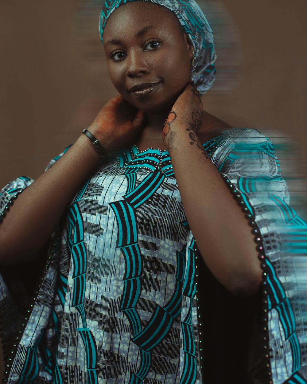 Portrait in vibrant traditional West African dress
