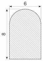 EPDM cellegummi D-list 6x8mm sort