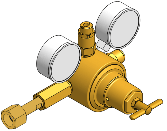 Pressure regulator R1100 for oksygen-lancing inlet 220bar/ outlet 3-30bar G3/4"M" rack/bottles