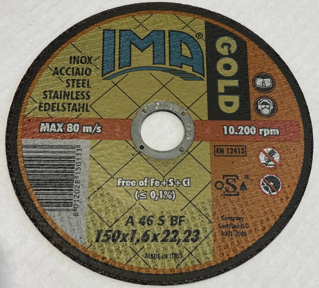 IMA kappeskive Inox Gold 150x1,6x22mm