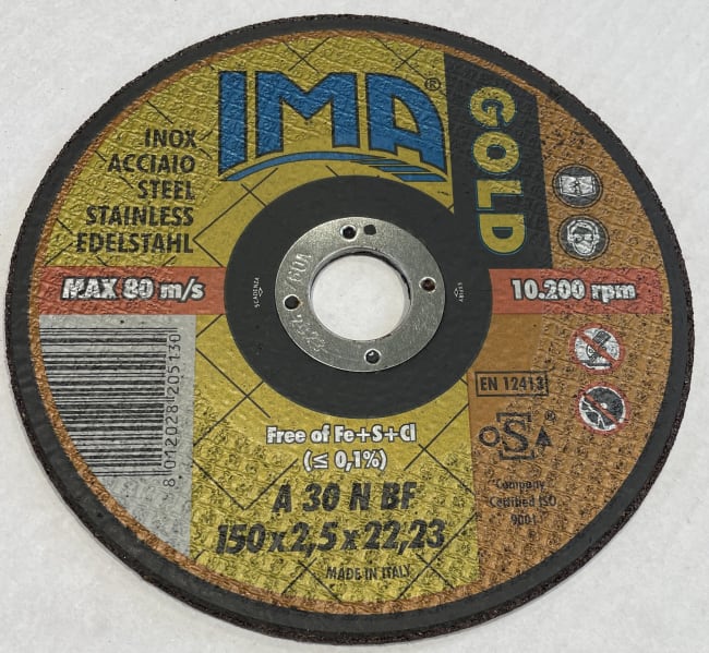 IMA kappeskive Inox Gold 150x2,5x22mm (50 stk. i pk.)