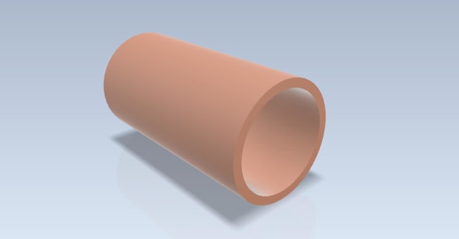 Ptfe/Bronse rør Ø130 X 90mm 40% L=150mm