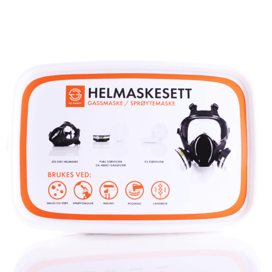 Helmaske maskesett - gassmaske/sprøytemaske