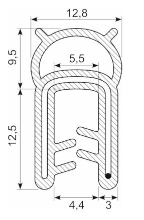 Kantlist 33.431A , Silikonlist