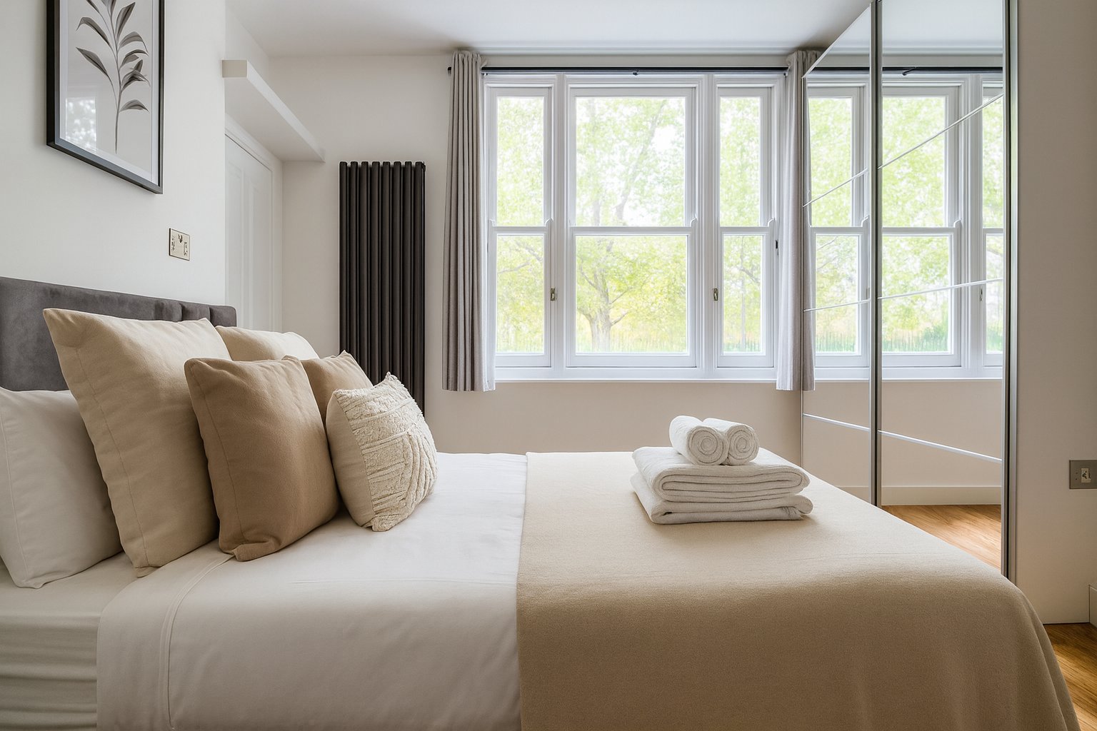 Chic Hammersmith Studio — the bedroom