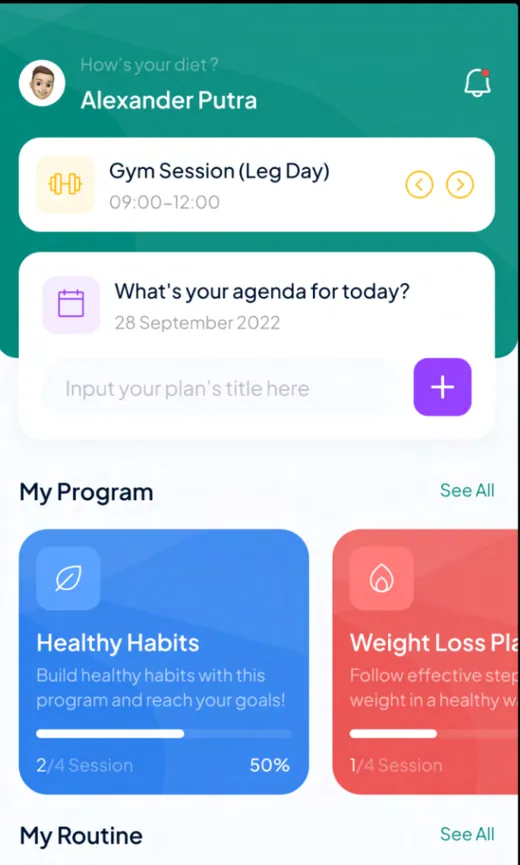 LeanTrack health and fitness app screens, designed and developed by Branditify