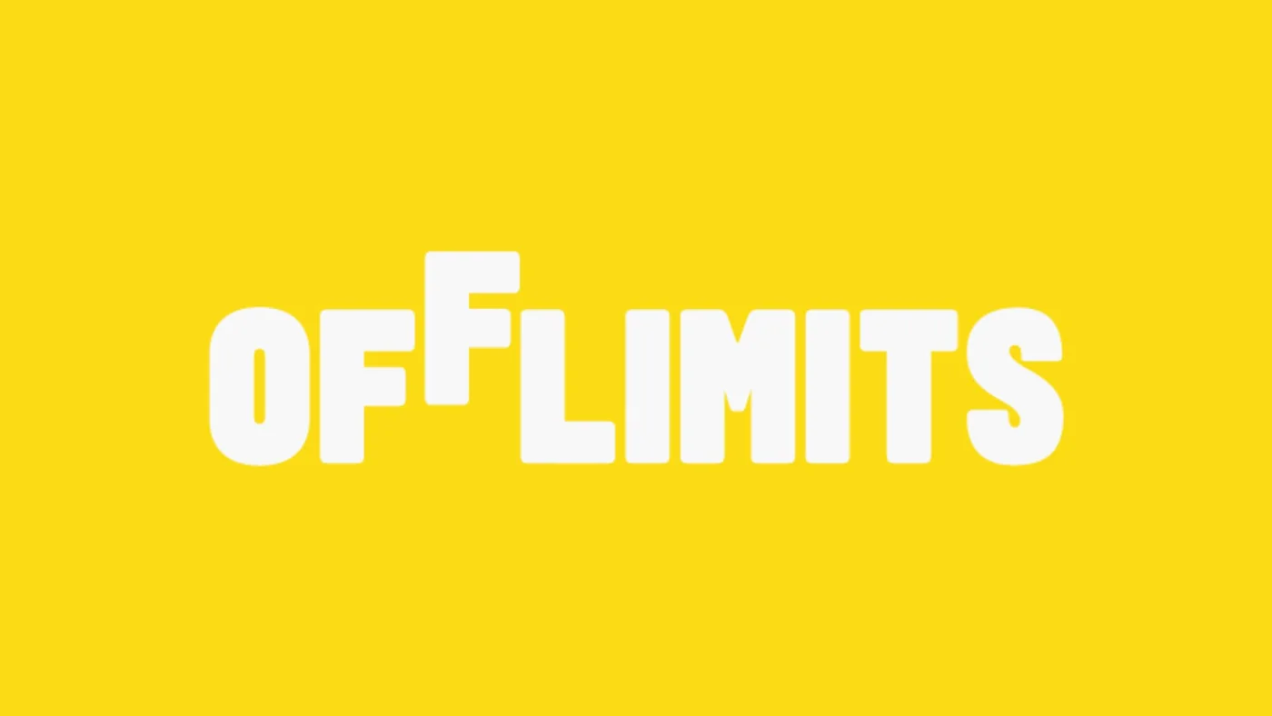 The OffLimits wordmark in white on yellow, the F raised above the line