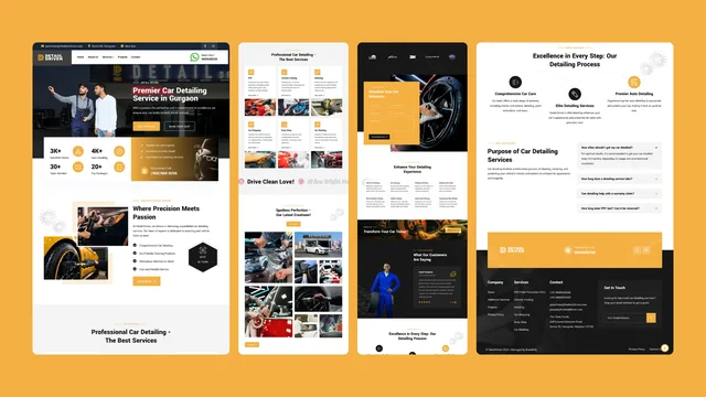 Detail Driven website: long-page designs for its car-detailing services