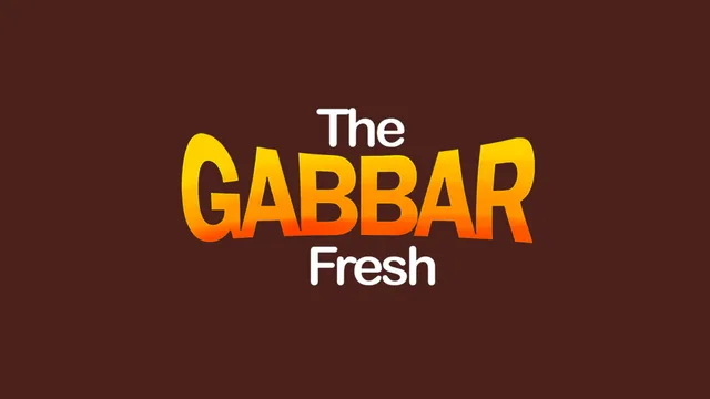 The Gabbar Fresh logo: GABBAR in fiery yellow-to-orange letters between The and Fresh, on deep brown
