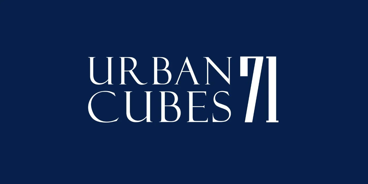The URBAN CUBES 71 wordmark in white on navy, with a tall 71 beside the two lines