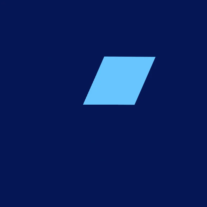 The parallelogram from the Vertics mark on its own, in sky blue