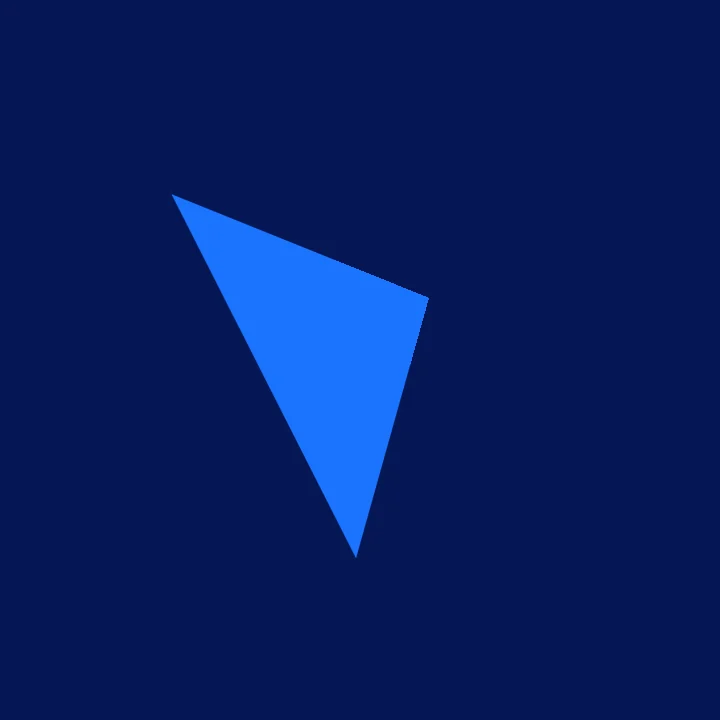 The triangle from the Vertics mark on its own, pointing down, in the brand blue
