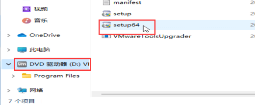 在虚拟光驱中运行 setup64
