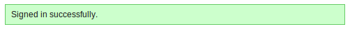 Example of a Rails flash notice rendered in the view