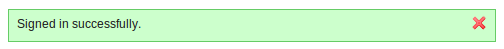 Example of a Rails flash notice rendered in the view