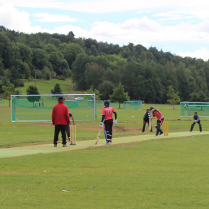 At a beautiful ground in Oslo, Norway.