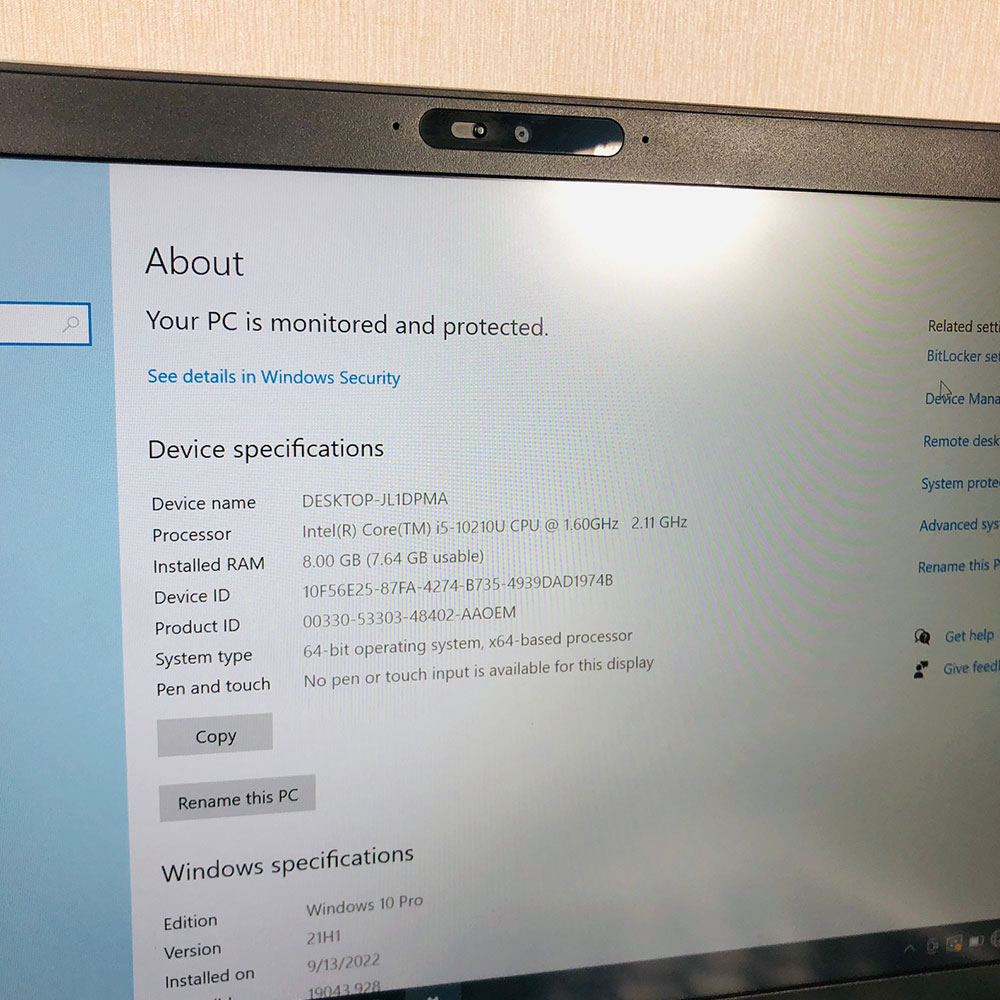 Dell | Latitude 5410 Laptop | 256GB M2 SSD | 8GB RAM | Core i5 10th Generation | i5-10210U Quad Core | 14″ FHD Display | Intel UHD Graphics thumbnail 3