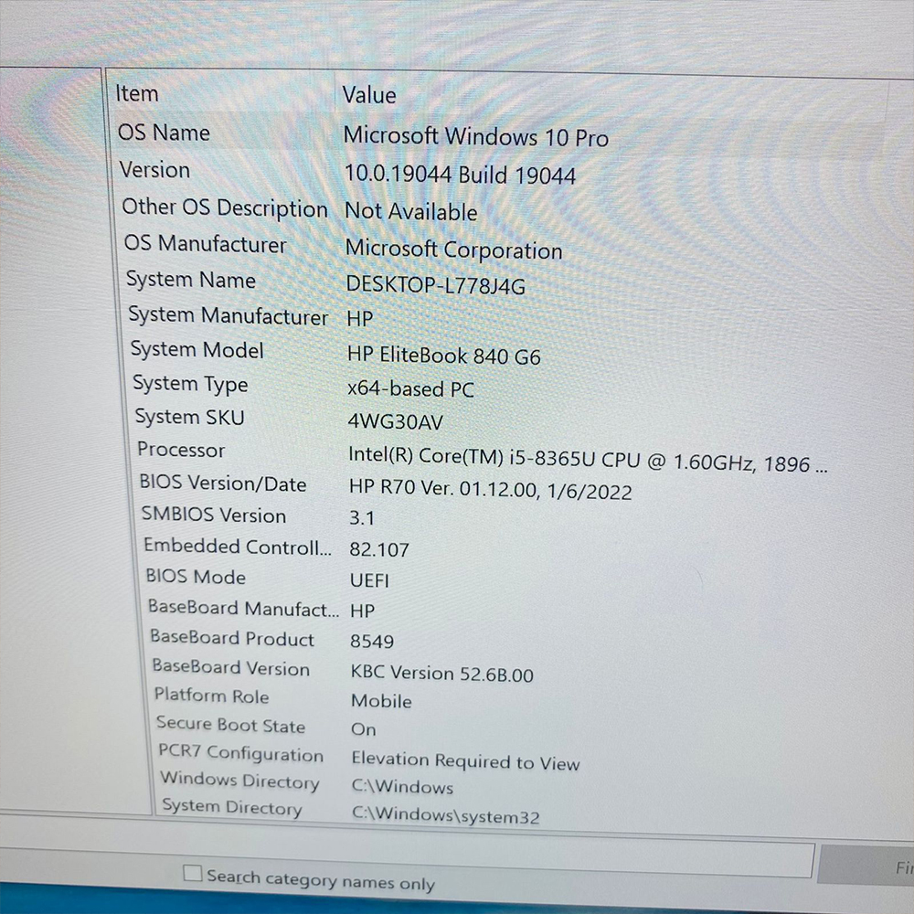 HP EliteBook | 840 G5 Laptop | i5 8th Gen | 8GB RAM | 128GB SSD | 14″ FHD Display | Backlight Keyboard thumbnail 2