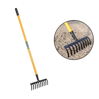 FRWH-10, Steel 10-Teeth Garden Rake with Steel Handle and Grip โ FALCON