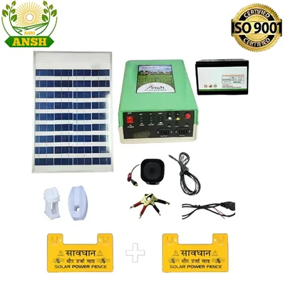 18 KV Solar Zatka Machine for 100 Acre with Siren, Cable, Battery Connector and Warning Plate โ AGRIANSH