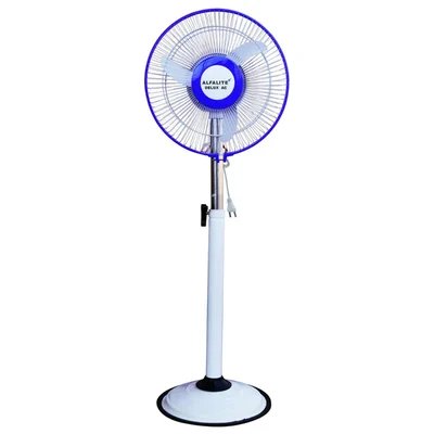 DC Delux 24W DC Solar Pedestal Fan, 12 Inch Sweep & Adjustable Height โ ALFALITE