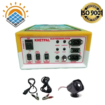 15 KV Solar Zatka Machine (50 Acre Area ) with Siren, Cables and Battery Connectors โ Khetpal