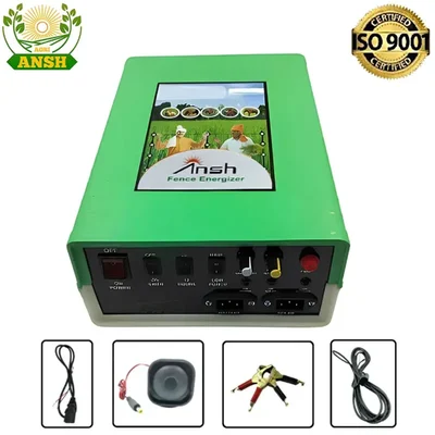 18 KV Solar Zatka Machine for 150 Bigha with Siren, Cables and Battery Connectors โ AGRIANSH