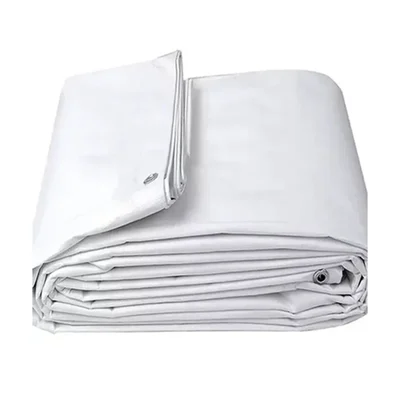 ZN Global 450 GSM 15 feet x 6 feet Nylon Fabric, PVC Coated, UV Protected, Waterproof Tarpaulin Sheet(Color-White)