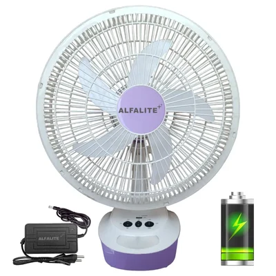 Breeza 24W DC Solar Table Fan, 16 Inch Sweep With In-Built Rechargeable Battery For Indoor And Outdoor Usage โ ALFALITE