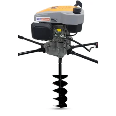 Heavy Duty 2 Man Operated 4 Stroke 224 CC Earth Auger | Post Hole Digger With 10 Inch Double Spiral Bit — MECSTROKE