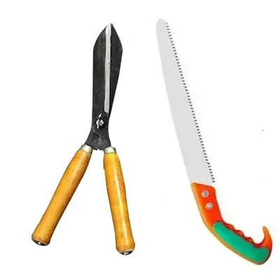 Garden Tools Combo Kit of a Pruning Saw and a Hedge Shear with 8 inch Blade | Used for Cutting, Sawing, Pruning โ AGT