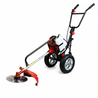 XLNT XTBCT10 42.7cc 2-Stroke Petrol Trolley Brush Cutter for Grass Trimming, Weed Cutting & Farm Maintenance