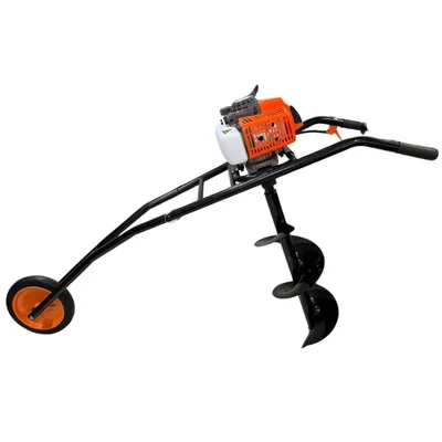 4 Stroke 63 CC Petrol Engine Trolley Earth Auger Machine With 6 Inch Drill Bit, AS-630 โ NATRAJ