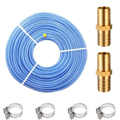 8 mm, 3 Layer Threaded Pvc Braided 20 Meter Hose Pipe With Jointer & Clamps for Garden, Car Wash & Cleaning โ AGRIANSH