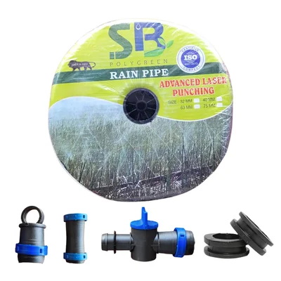 20 mm, 100 meter Rain Pipe Set with Cock, Grommet, Joiner and Endcap Suitable for Irrigation Purposes โ Kamal Agrotech