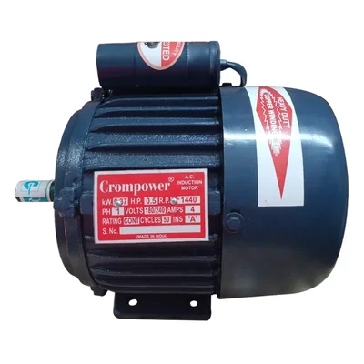 0.5 HP 4 Pole 1440 RPM Single Phase Foot Mounted AC Induction Motor โ CROMPOWER