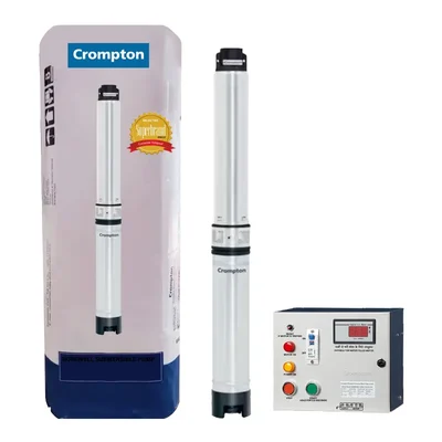 1.6 Year Warranty - Crompton 1.5Hp 12 Stage V4 Water Filled Submersible Pump With CP (4W1.5/12-BFE-D40 + NDCP 1.5)