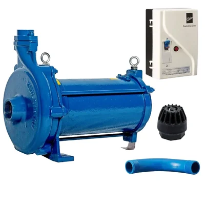 Kirloskar(KOSi-Cast Iron-135) 1 HP Single Phase Openwell Submersible Pump, 25X25mm With Control Panel