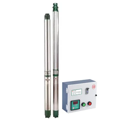1Hp 7 Stage 4"(V4) 1Phase Water Filled Submersible Pump With CP, 50m Head (GENIE, CRI4R-5/07) โ CRI